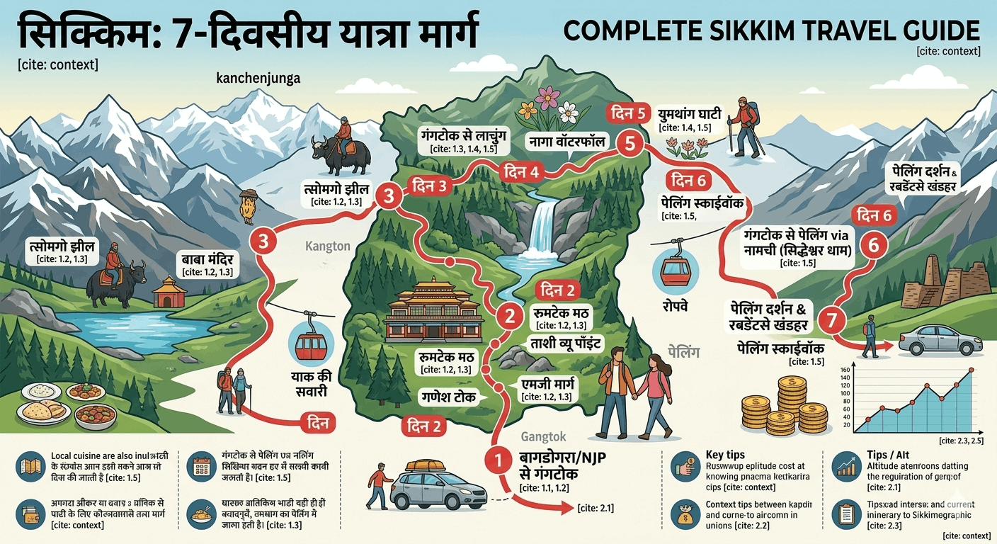 सिक्किम यात्रा गाइड: 7 दिनों का परफेक्ट ट्रैवल इटिनरी और संपूर्ण जानकारी