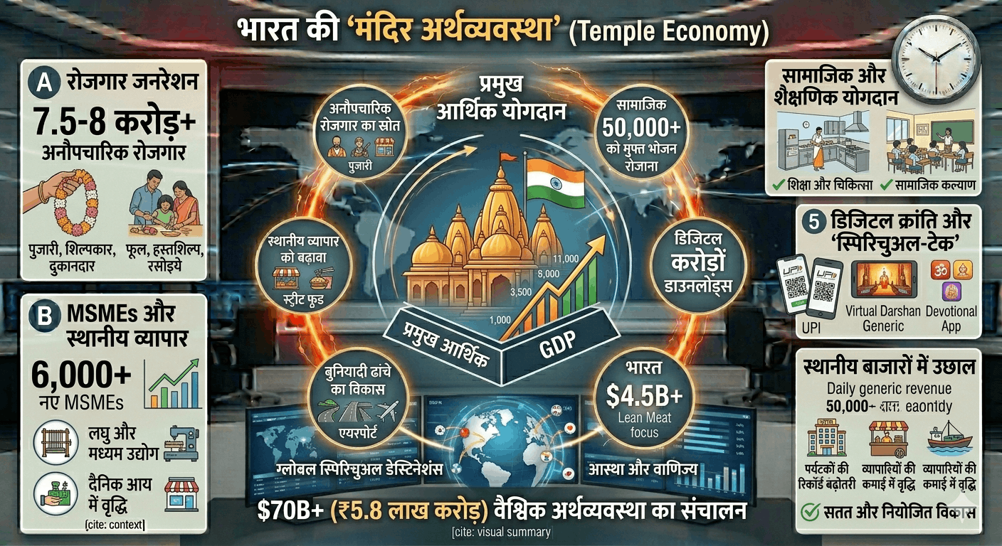 भारत की 'मंदिर अर्थव्यवस्था' (Temple Economy): आस्था के केंद्र कैसे चला रहे हैं देश का आर्थिक इंजन?