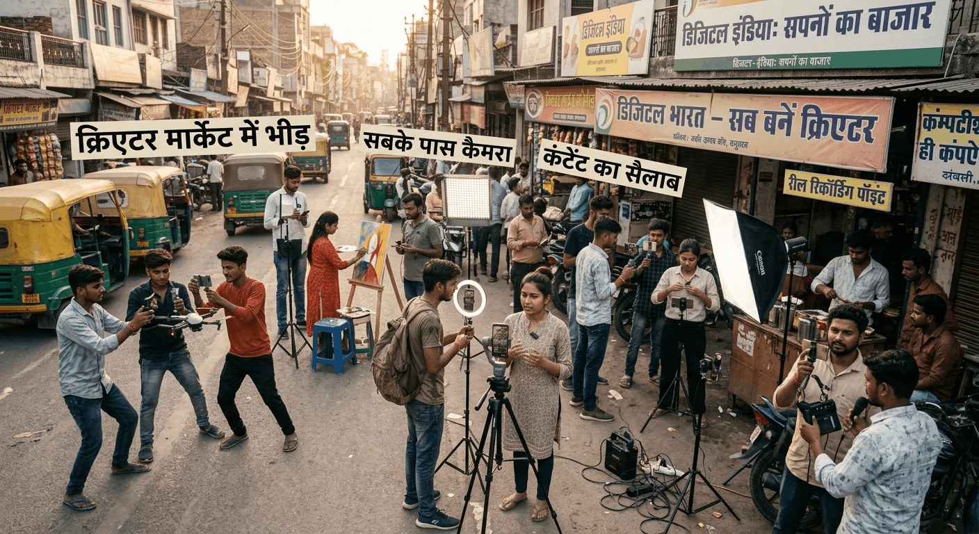 भारत की क्रिएटर इकोनॉमी: हर हाथ में कैमरा, पर क्या हर जेब में पैसा?
