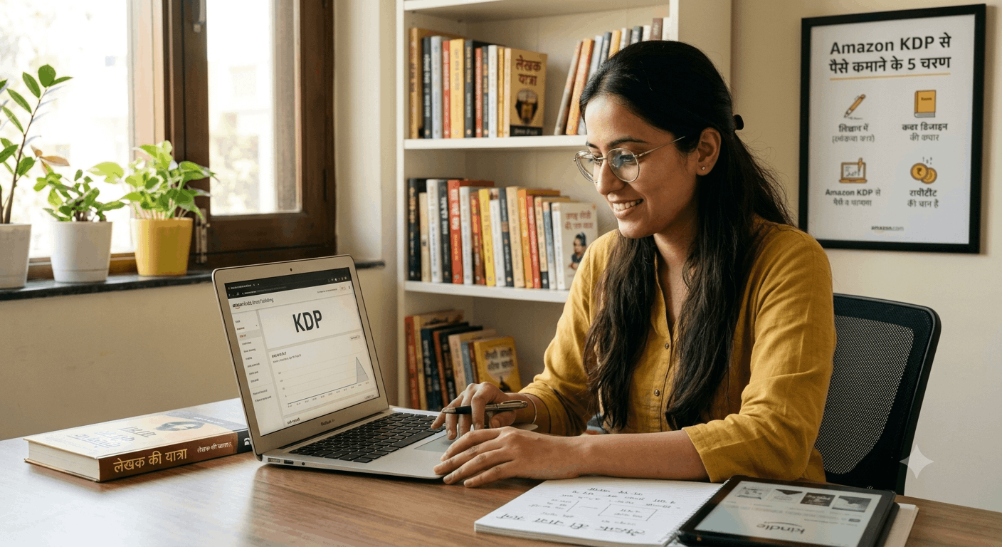 Amazon KDP (Kindle Direct Publishing) से किताबें बेचकर पैसे कैसे कमाएं: संपूर्ण गाइड